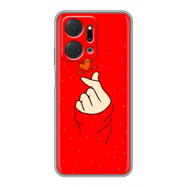 Чехол с рисунком «Сердце на красном» для Huawei Honor X7a
