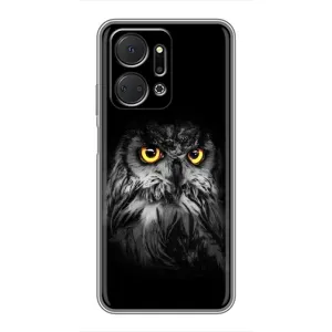 Чохли з принтом СОВИ для Huawei Honor X7a (Сова на чорному)