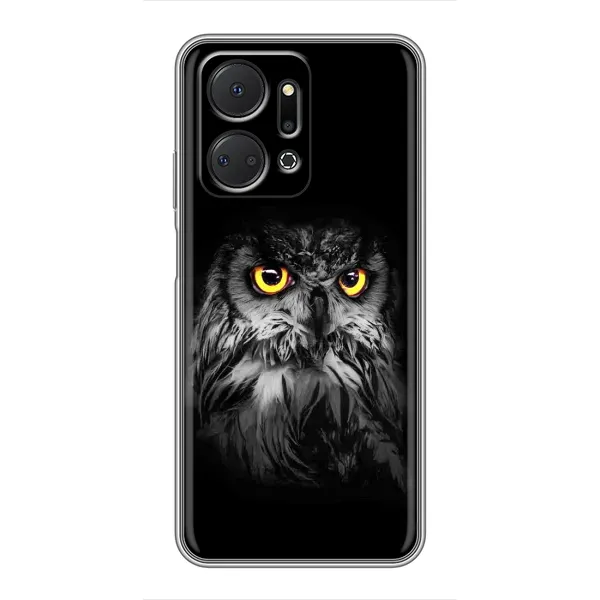 Чехол с рисунком «Сова на чёрном» для Huawei Honor X7a Чехол с рисунком «Сова на чёрном» для Huawei Honor X7a