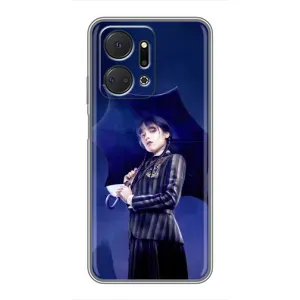Чохол з картинкою Венсдей на Huawei Honor X7a (Венсдей з парасолькою)