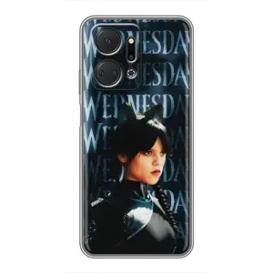 Чохол з картинкою Венсдей на Huawei Honor X7a (Вендсдей з ушками)