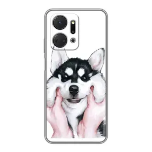 Бампер для Huawei Honor X7a з картинкою "Песики" (Собака Хаскі)