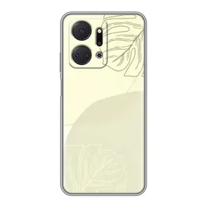 Чохол квітковий дизайн для Huawei Honor X7a (Зелений фон)
