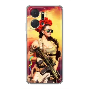 ЗСУ Чохли (TPU) для Huawei Honor X7a (Жінка солдат)