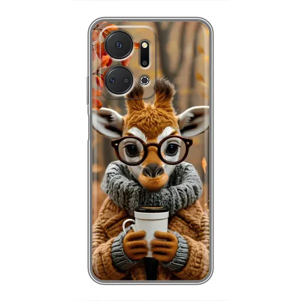 Чехол с рисунком «Жираф с кофе» для Huawei Honor X7a Чехол с рисунком «Жираф с кофе» для Huawei Honor X7a