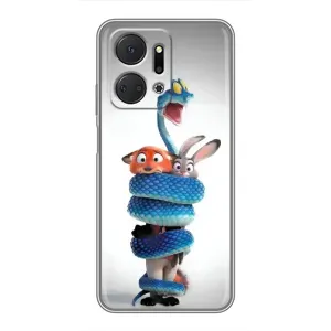 Силиконовый чехол с принтом Зоотрополіс для Huawei Honor X7a (Змея Зоо)