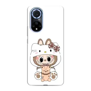 Чехол с принтом Лабубу для Huawei Honor X7b (Белый Лабубу)