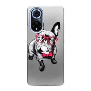 Чехол (ТПУ) Милые собачки для Huawei Honor X7b (Бульдог в очках)