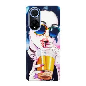 Чохол з картинкою Модні Дівчата Huawei Honor X7b (Дівчина з коктейлем)