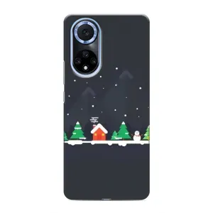 Силиконовый бампер на рождество для Huawei Honor X7b (Город зимний)