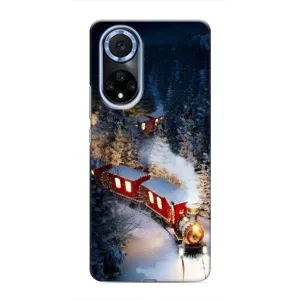 Силиконовый бампер на рождество для Huawei Honor X7b (Поезд)