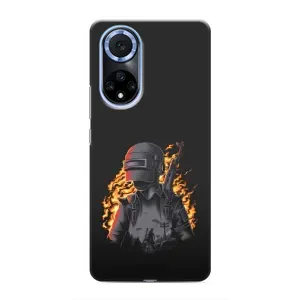 Силиконовый чехол с картинкой "Герой Pubg" на Huawei Honor X7b (В огне)