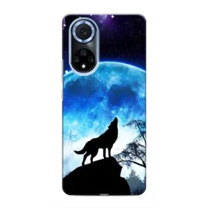Чехол с Волком на Huawei Honor X7b (Воет на луну)
