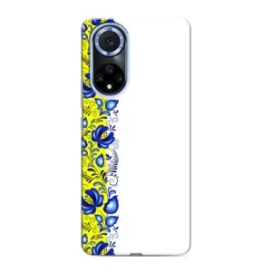 Силиконовый Чехол на Huawei Honor X7b с картинкой Вышиванки (Желто-синяя вышиванка)