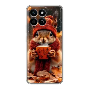 Друкований чохол 'Звірята з кавою' для Huawei Honor X7c (Білка з кавою)