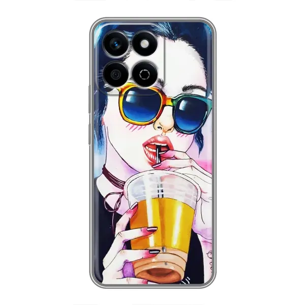 Чехол с рисунком «Девушка с коктейлем» для Huawei Honor X7c Чехол с рисунком «Девушка с коктейлем» для Huawei Honor X7c