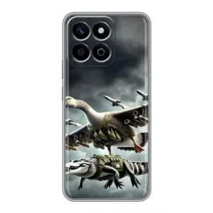 Чехол с мемами тралалело тралала для Huawei Honor X7c (Гусини и крокодило)