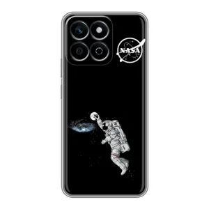Силіконовый бампер з принтом "Наса" на Huawei Honor X7c (Космонавт баскетболіст)
