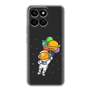 Силіконовый Чохол з принтом "Космонавти" на Huawei Honor X7c (Космонавт з кульками)