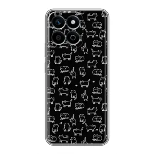Чохол на тематику: Коти для Huawei Honor X7c (Котики на чорному)