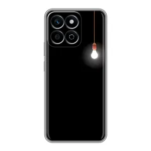 Чехол с картинками на черном фоне для Huawei Honor X7c (Лампочка)