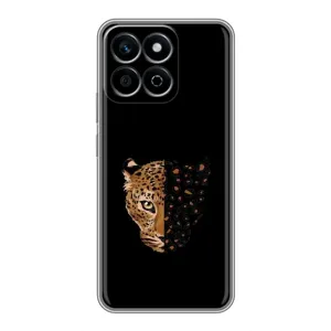Чехол с леопардовым принтом на Huawei Honor X7c (Леопард на черном)
