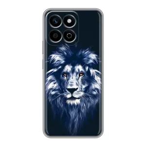 Чехол с картинкой на Huawei Honor X7c (Лев - синий)