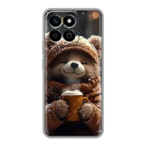 Друкований чохол 'Звірята з кавою' для Huawei Honor X7c (Ведмедик з кавою)