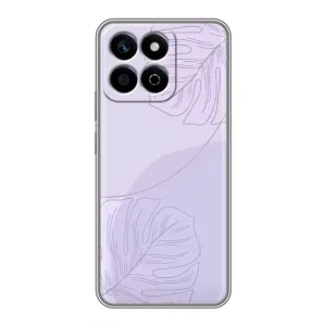 Чехол цветочный дизайн для Huawei Honor X7c (Монстера фиолетовая)