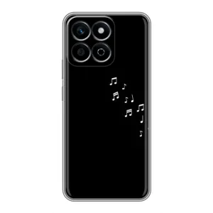Чехол с картинками на черном фоне для Huawei Honor X7c (Ноты)