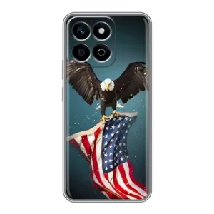 Чехол Флаг USA для Huawei Honor X7c (Орел и флаг)