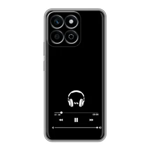 Чехол с картинками на черном фоне для Huawei Honor X7c (Плеер)
