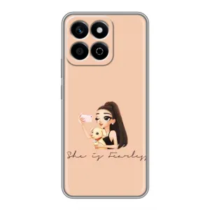Силиконовый Чехол на Huawei Honor X7c с картинкой Стильных Девушек (С собакой)