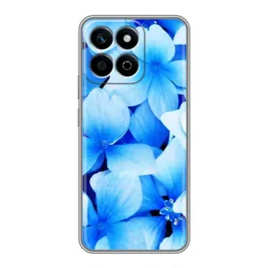 Силиконовый бампер с принтом (цветочки) на Хuawei Онор Х7с (Синие цветы)