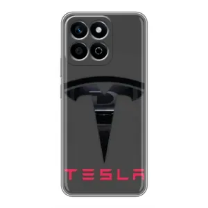 Силіконовий бампер з картинкою машини на Huawei Honor X7c (Logo TESLA)