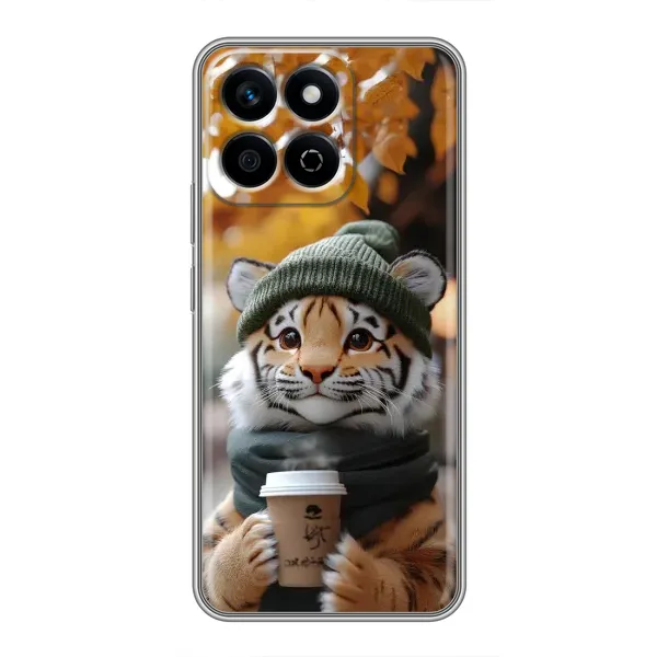 Чехол с рисунком «Тигр с кофе» для Huawei Honor X7c Чехол с рисунком «Тигр с кофе» для Huawei Honor X7c