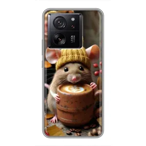 Печатный чехол «Зверята с кофе» для Huawei Honor X7d 5G (Мышка с кофе)