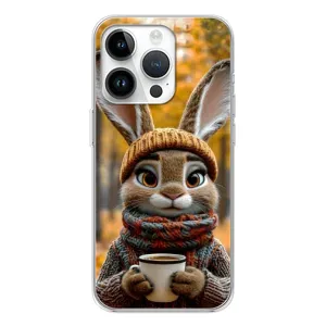 Друкований чохол 'Звірята з кавою' для Huawei Honor X7d (Зайчик з кавою)