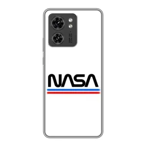 Силиконовый бампер с принтом "Наса" на Huawei Honor X8 5G (NASA на белом фоне)