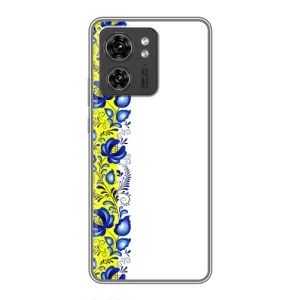 Силиконовый Чехол на Huawei Honor X8 5G с картинкой Вышиванки (Желто-синяя вышиванка)