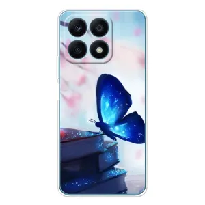 Силиконовый бампер с картинкой животных для Huawei Honor X8a (Бабочка синяя)