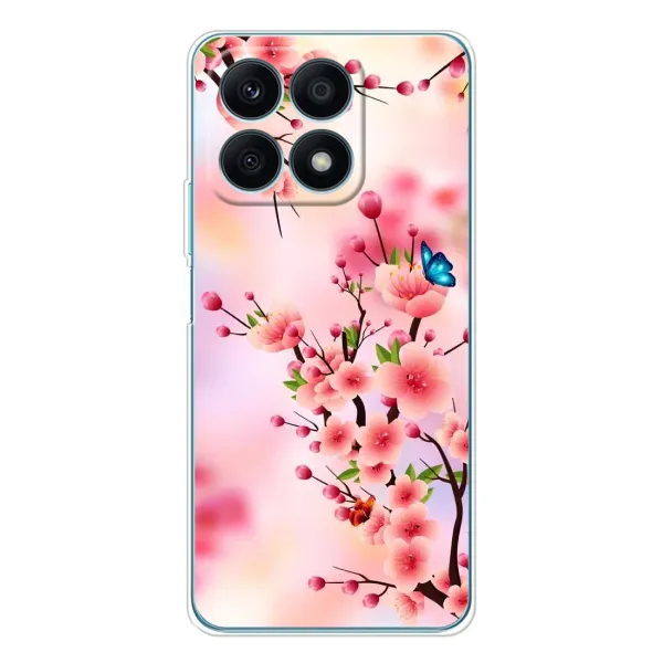 Чехол с рисунком «Бабочки на сакуре» для Huawei Honor X8a Чехол с рисунком «Бабочки на сакуре» для Huawei Honor X8a