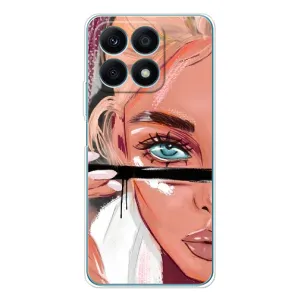 Силиконовый Чехол на Huawei Honor X8a с картинкой Стильных Девушек (Девушка и ресницы)