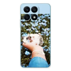 Чехлы с изображением разных животных для Huawei Honor X8a (Ежик на руках)