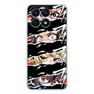 Силиконовые чехлы с глазами Anime для Хуавей Хонор X8a (Глаза на чорном)