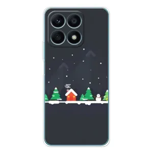 Силиконовый бампер на рождество для Huawei Honor X8a (Город зимний)