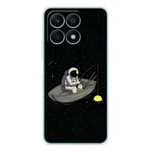 Силіконовый Чохол з принтом "Космонавти" на Huawei Honor X8a (Космонавт на рибалці)