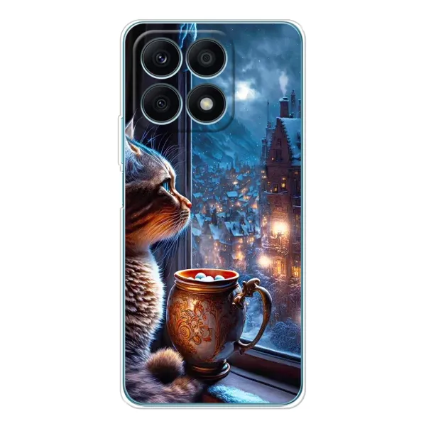 Чехол с рисунком «Кот новогодний» для Huawei Honor X8a Чехол с рисунком «Кот новогодний» для Huawei Honor X8a