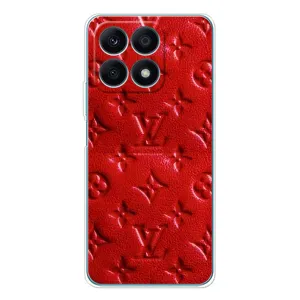 Текстурный Чехол Louis Vuitton для Хуавей Хонор X8a (Красный ЛВ)