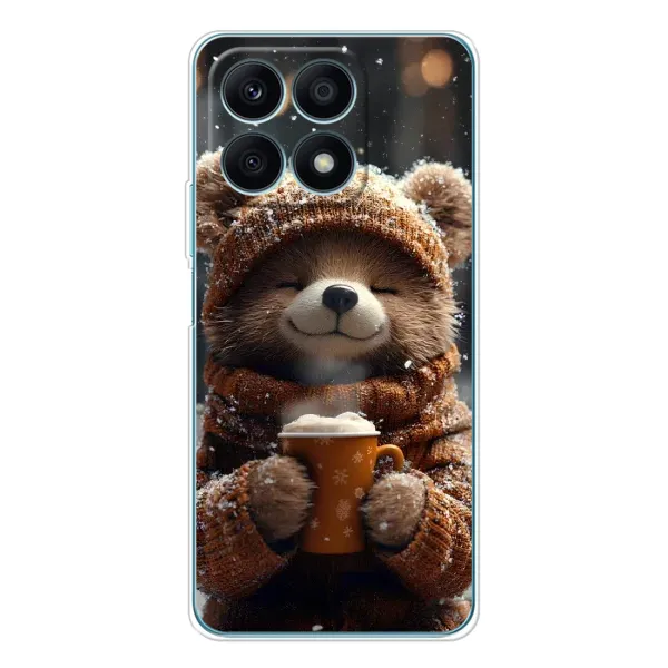 Чехол с рисунком «Медвежонок с кофе» для Huawei Honor X8a Чехол с рисунком «Медвежонок с кофе» для Huawei Honor X8a